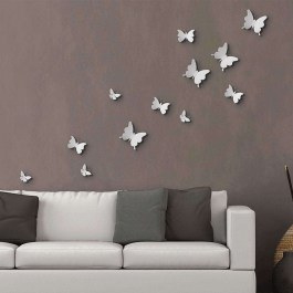 Polypropylene Wall Stickers Butterflies 3D 24001 White Ango WHITE