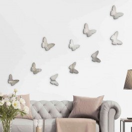 Polypropylene Wall Stickers Butterflies 3D 24012 Silver Ango SILVER