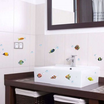 Vinyl Wall Stickers Colourful Fishes 59604 45x35cm Multi Ango