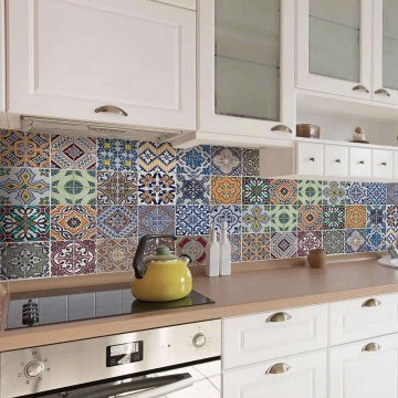 Αυτοκόλλητο Κάλυμμα Προστασίας Τοίχου Azulejos 67324 180x45x0,05cm Multi Ango