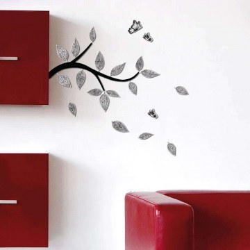 Foam Wall Stickers Branch M 54507 Black-Silver Ango