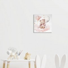 Πίνακας Ξύλινος Παιδικός Bear With Baloons 21232 29x29cm Multi Ango