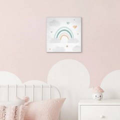 Πίνακας Ξύλινος Παιδικός Dream Rainbow 21235 29x29cm Multi Ango