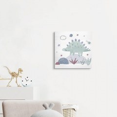 Πίνακας Ξύλινος Παιδικός Stegosaurus 21224 29x29cm Multi Ango