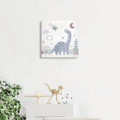 Πίνακας Ξύλινος Παιδικός Violet Diplodocus 21225 29x29cm Grey-Green Ango