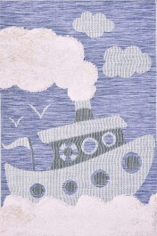 Kids Carpet Navajo A106/T513 Cream-Denim Blue CREAM-BLUE