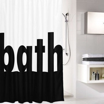 Shower Curtain Bath 5959 Black White Kleine Wolke