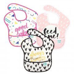 Σαλιάρες Superbib Girl Quotes (Σετ 3τμχ) 25x22,8cm Multi Bumkins