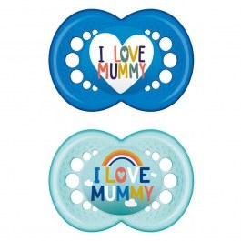 Πιπίλες Ορθοδοντικές Original I Love Mummy 170SB2 (Σετ 2τμχ) 6-16 Μηνών Blue Mam BLUE