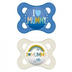Πιπίλες Ορθοδοντικές Ι love Mummy 115SB2 (Σετ 2τμχ) 2-6 Μηνών Blue Mam