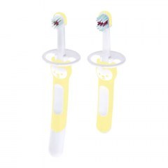 Οδοντόβουρτσες Εκπαιδευτικές Με Ασπίδα Προστασίας Learn to Brush 608U (Σετ 2τμχ) 6+ Μηνών Yellow Mam