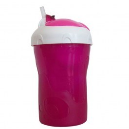 Ποτηράκι Παιδικό 2 Σε 1 Με Καλαμάκι Σιλικόνης 800G 280ml 12+ Μηνών Pink Primamma PINK