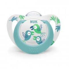 Orthodontic Silicone Pacifier Star 10739760 Parots 18-36 Month Green Nuk
