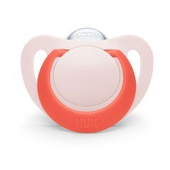 Πιπίλα Ορθοδοντική Latex Star 10737040 18-36 Μηνών Με Θήκη Pink-Red Nuk