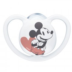 Πιπίλα Σιλικόνης Space Disney Mickey 10736750 6-18 Μηνών Με Θήκη White Nuk