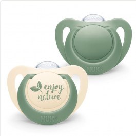 Orthodontic Silicone Pacifiers Nature 10736808 (Set 2pcs) 18-36 Month Green Nuk GREEN