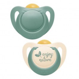 Πιπίλες Latex Nature 10734085 (Σετ 2τμχ) 6-18 Μηνών Με Θήκη Green Nuk GREEN