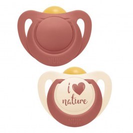 Πιπίλες Latex Nature 10734085 (Σετ 2τμχ) 6-18 Μηνών Με Θήκη Red Nuk RED