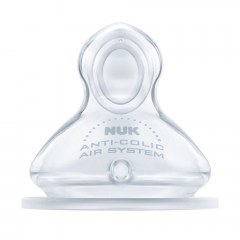 Θηλή Σιλικόνης 10721278 Για Μπιμπερό First Choice Plus Medium 6-18 Μηνών Clear Nuk