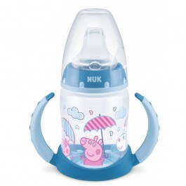Μπιμπερό First Choice Plus Peppa Pig 10215357 Με Λαβές Temperature Control 150ml 6-18 Μηνών Blue Nuk BLUE