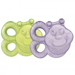 Μασητικό Οδοντοφυΐας Με Νερό Bee Water 0182213 (Σετ 2τμχ) 3 Μηνών + Green-Purple Playgro