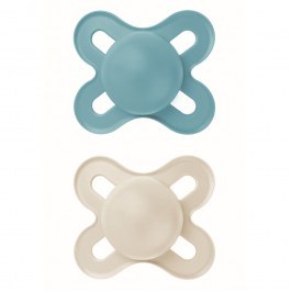 Πιπίλες Start Unprinted Μatt Boy 078SBc (Σετ 2τμχ) Με Θηλή Σιλικόνης Skin Soft 0-2 Μηνών Blue-Beige
 Mam BLUE-BEIGE