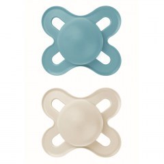 Πιπίλες Start Unprinted Μatt Boy 078SBc (Σετ 2τμχ) Με Θηλή Σιλικόνης Skin Soft 0-2 Μηνών Blue-Beige
 Mam