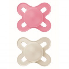 Πιπίλες Start Unprinted Μatt Girl 078SGc (Σετ 2τμχ) Με Θηλή Σιλικόνης Skin Soft 0-2 Μηνών Pink-Beige
 Mam