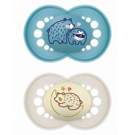 Πιπίλες Day & Night - Boy 174SBc Με Θηλή Σιλικόνης Skin Soft 6-16 Μηνών Blue Mam BLUE