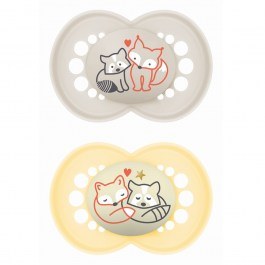 Πιπίλες Day & Night - Unisex 174SUc  Με Θηλή Σιλικόνης Skin Soft 6-16 Μηνών Cream Mam CREAM