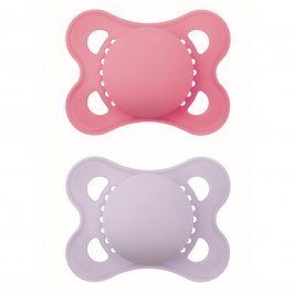 Πιπίλες Original Unprinted Matt Girl 118SGc (Σετ 2τμχ) Με Θηλή Σιλικόνης Skin Soft 2-6 Μηνών Pink-Lila Mam PINK-LILA