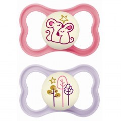 Πιπίλες Air Night - Girl 217SGc Με Θηλή Σιλικόνης Skin Soft 6-16 Μηνών Pink Mam