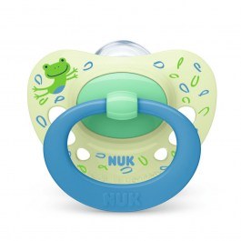 Πιπίλα Ορθοδοντική Σιλικόνης Signature Frog Με Θήκη 10736694 6-18 Μηνών Blue Nuk BLUE