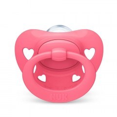 Πιπίλα Ορθοδοντική Σιλικόνης Signature 10739703 18-36 Μηνών Με Θήκη Pink Nuk