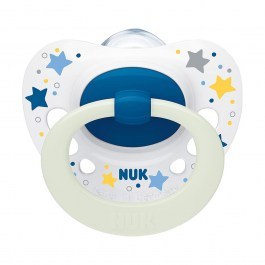 Πιπίλα Ορθοδοντική Σιλικόνης Signature Night Ηearts 10730653 0-6 Μηνών Blue Nuk BLUE