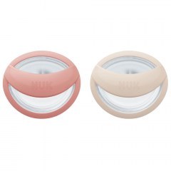 Πιπίλα Σιλικόνης Mommy Feel Με Θήκη 10730862 0-9 Μηνών (Σετ 2τμχ) Pink-Cream Nuk