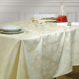 Tραπεζομάντηλο & Πετσέτες Σατέν Ζακάρ Σετ Jasmine Ecru Ρυθμός ECRU