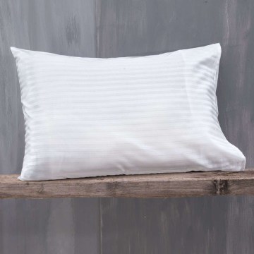 Μαξιλαροθήκες Σετ 2τμχ Satin Stripes White Ρυθμός