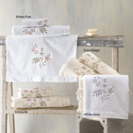Towels Annalise (Set 3pcs) White-Grey Rythmos WHITE-GREY