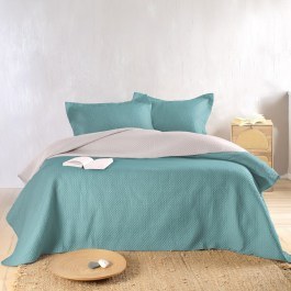 Κουβερλί Allure Double Face (Σετ 2τμχ) Petrol-Beige Rythmos PETROL-BEIGE