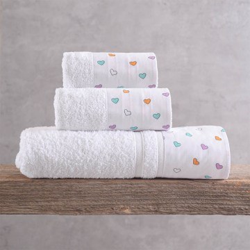 Towels Tiny Heart In Box White Rythmos