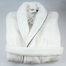 Bathrobe Purity White-Black Cyxo WHITE-BLACK