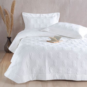 Bedspread Reina Με Bedsheets (Set 7pcs) White Rythmos