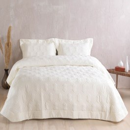 Κουβερλί Reina Με Σεντόνια (Σετ 7τμχ) Ecru Ρυθμός ECRU