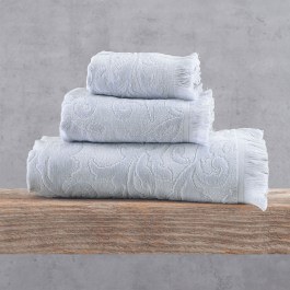 Πετσέτες Sienna Σε Κουτί (Σετ 3τμχ) Light Grey Ρυθμός LIGHT GREY