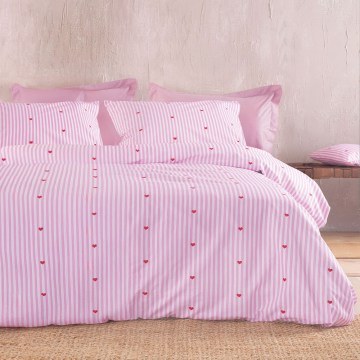 Σεντόνια Young Heart Με Λάστιχο (Σετ 3τμχ) Pink Ρυθμός