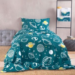 Κουβερλί Παιδικό Saturn (Σετ 2τμχ) Petrol Ρυθμός PETROL