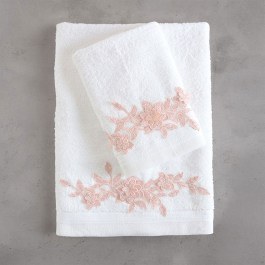 Πετσέτες Hemera (Σετ 3τμχ) White-Pink Ρυθμός WHITE-PINK