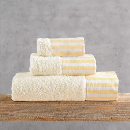 Towels Eloise In Box (Set 3pcs) Ecru-Yellow Rythmos ECRU-YELLOW