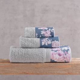 Towels Springtime In Box (Set 3pcs) Grey-Dark Blue Rythmos GREY-BLUE